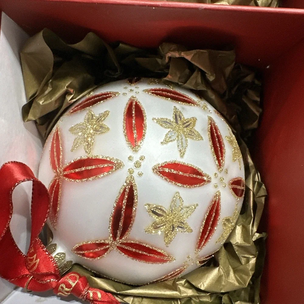 Set 4 Waterford Holiday Heirlooms Epiphany Adornments Blown Glass Xmas Ornaments